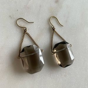 Gold and clear black earrings, Very unique